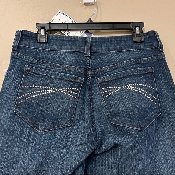 NYDJ Denim - NWT NYDJ Sz 12 Lift Tuck Studded Embroidered High Rise Boot cut Dark Wash